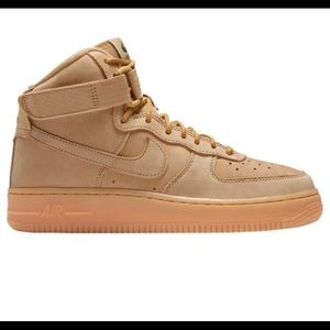 Wheat Nike Airforce 1s size 5 kids 7 womans